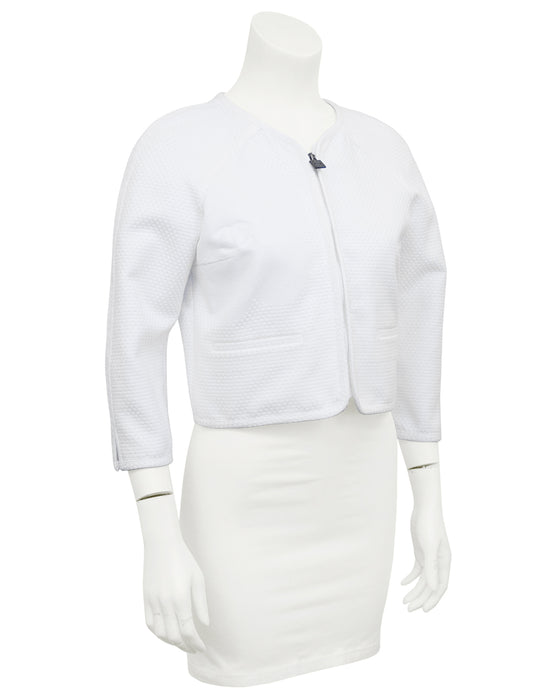 chanel white cropped shirt jacket