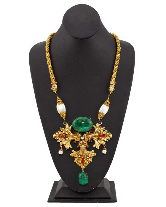 1984 Haute Couture Medallion and Gilt Metal Pendant