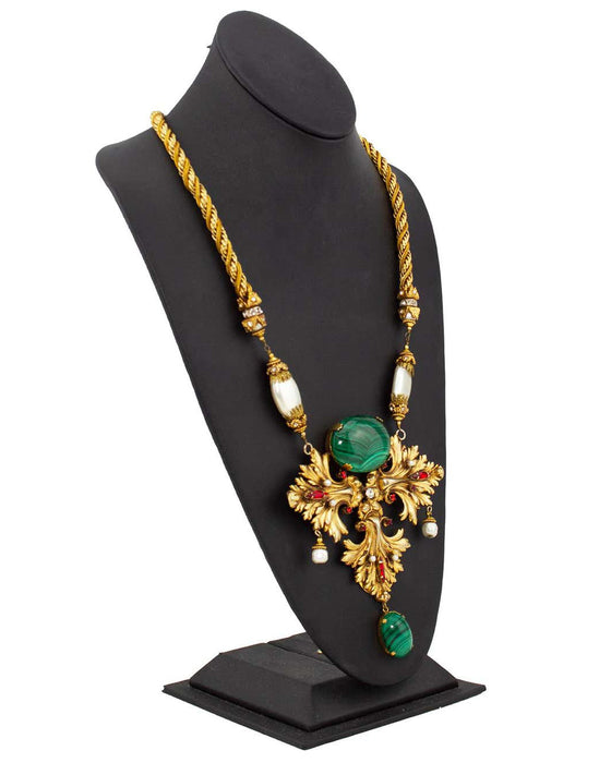 1984 Haute Couture Medallion and Gilt Metal Pendant