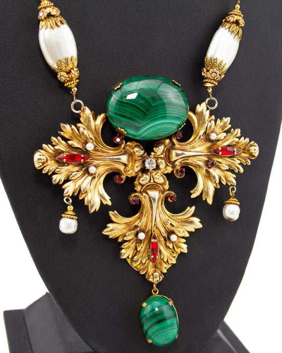 1984 Haute Couture Medallion and Gilt Metal Pendant