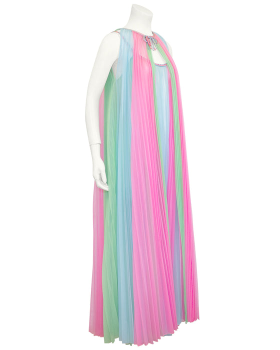 Pastel Pleated Peignoir Set