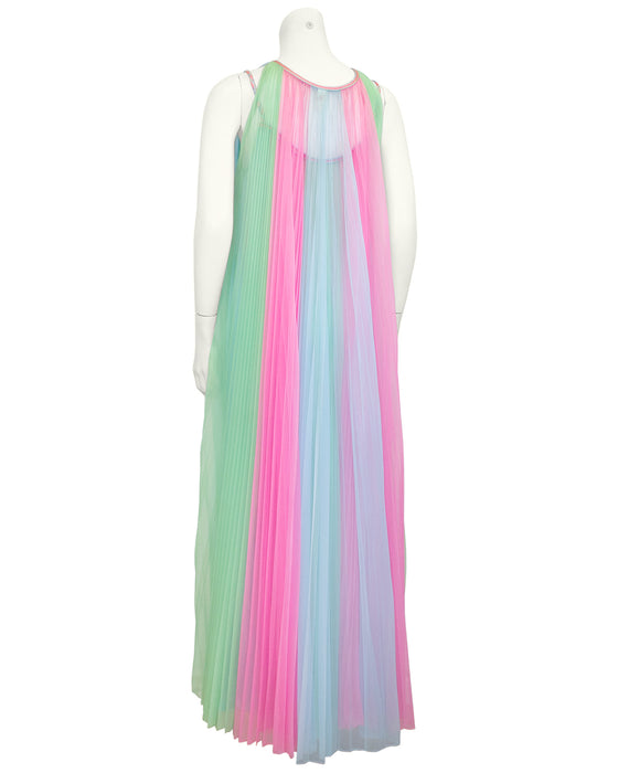 Pastel Pleated Peignoir Set