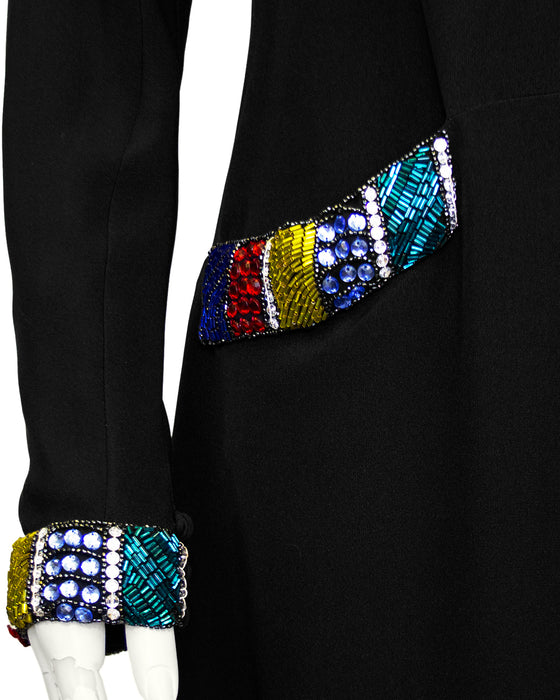 Black Dress with Colourful Beading