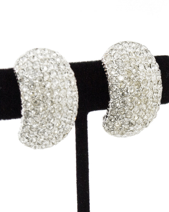 Rhinestone Pavée Clip On Earrings