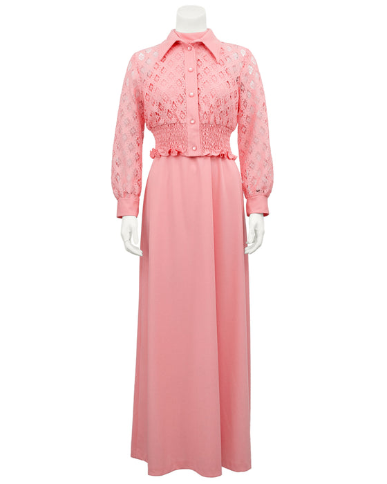 Pink Halter Day Gown and Jacket Ensemble