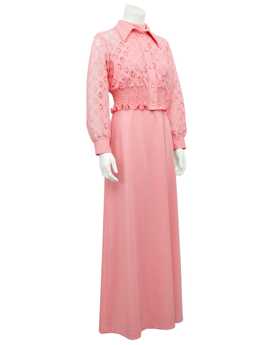 Pink Halter Day Gown and Jacket Ensemble