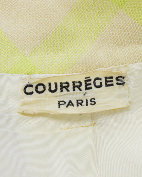 Beige and Lime Green Coat