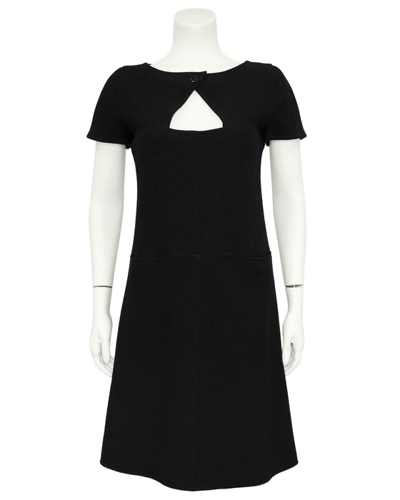 Black Wool Cut Out  Dress