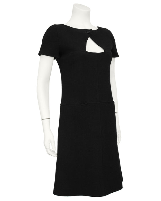 Black Wool Cut Out  Dress