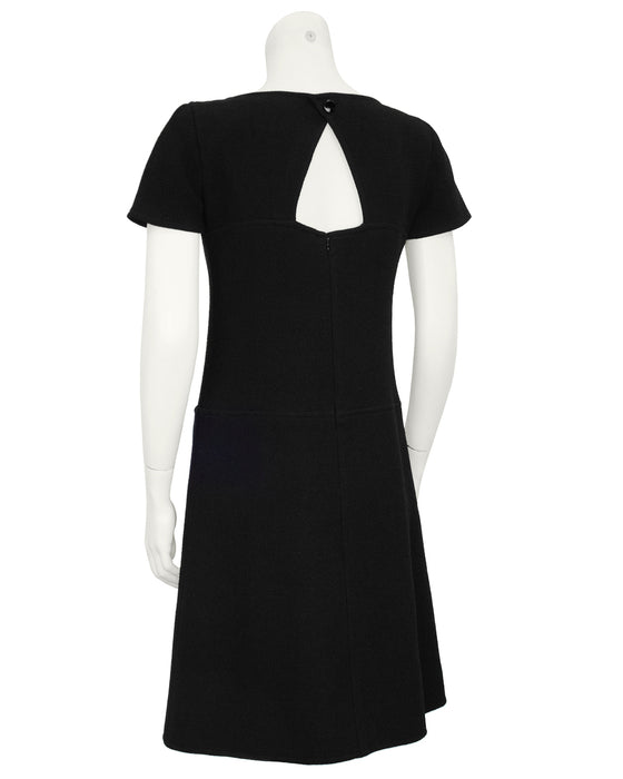 Black Wool Cut Out  Dress