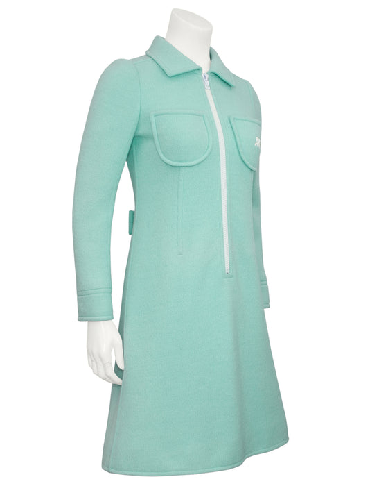 Mint Green Space Age Zip Front Dress