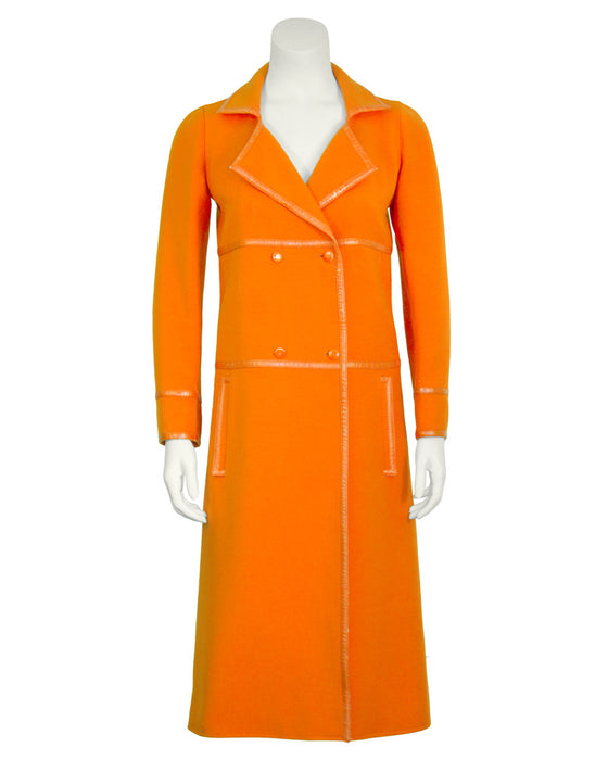 Orange Mod Coat with Vinyl Trim