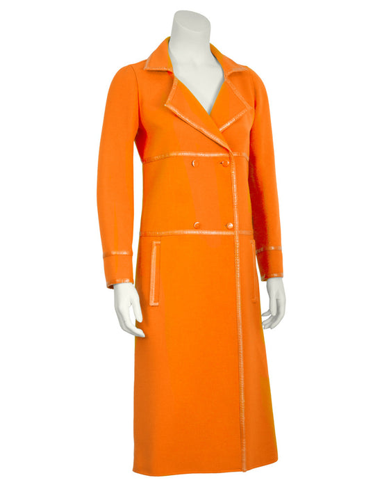 Orange Mod Coat with Vinyl Trim