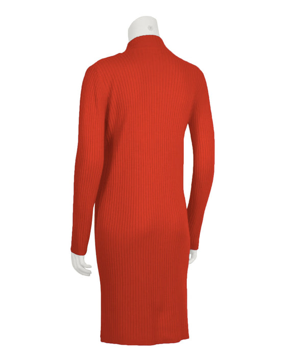 Red Knit Sweater Dress