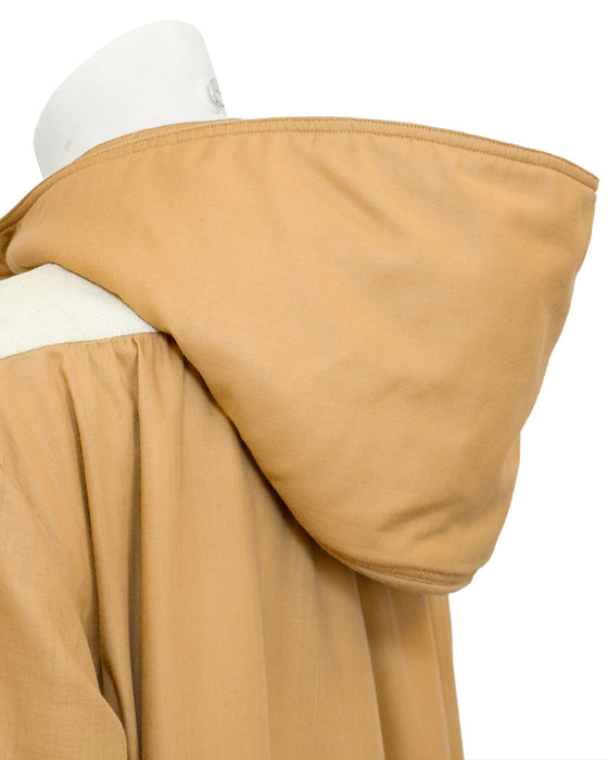 Camel Car Coat with Hood