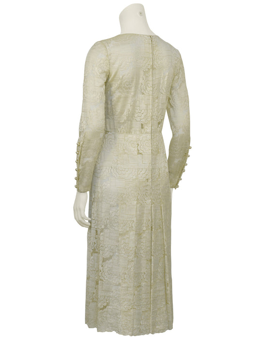 Cream Lace Tea Length Dress – Vintage Couture