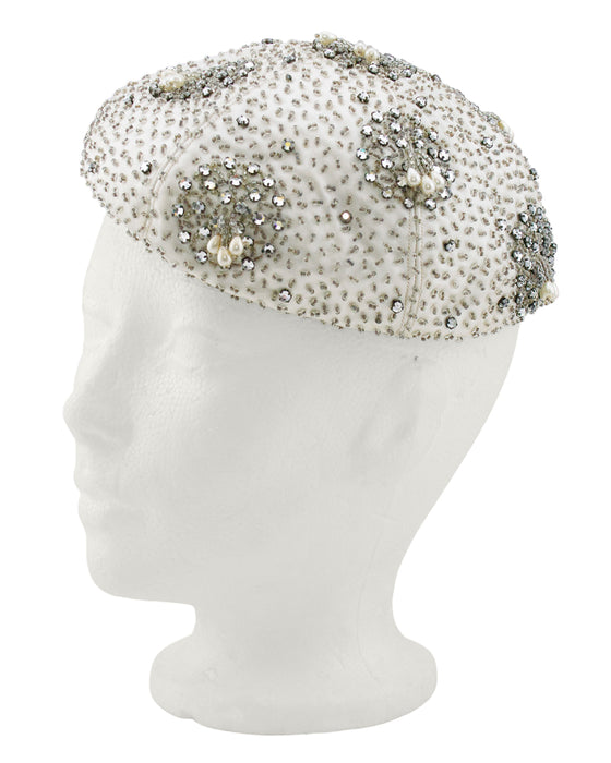 Silver Beaded & Embellished Beret