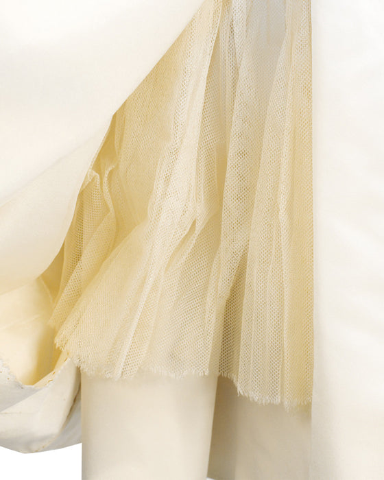 Beige Silk Robe du Soir Vintage Couture Beige Silk Robe du Soir Vintage Couture