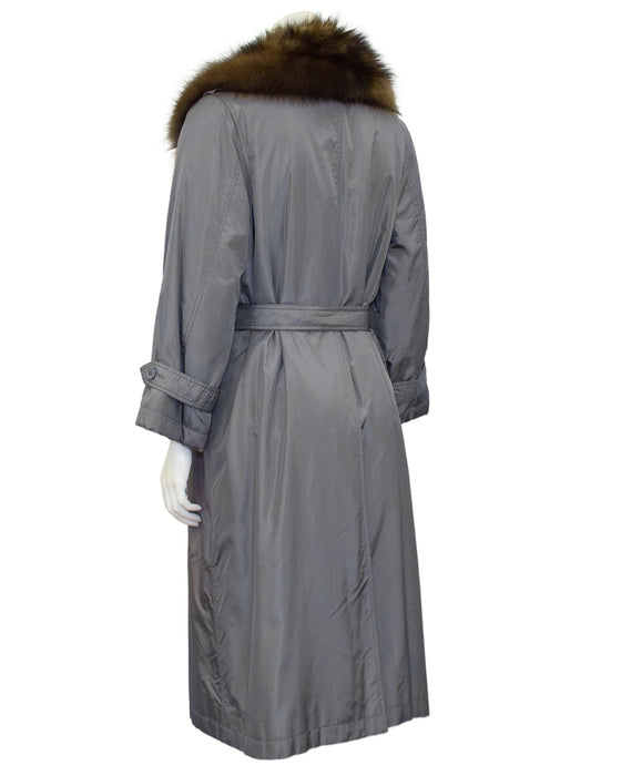 Autumn/Winter 1977 Haute Couture Trench Coat with Fur Collar