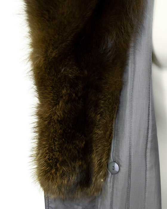 Autumn/Winter 1977 Haute Couture Trench Coat with Fur Collar