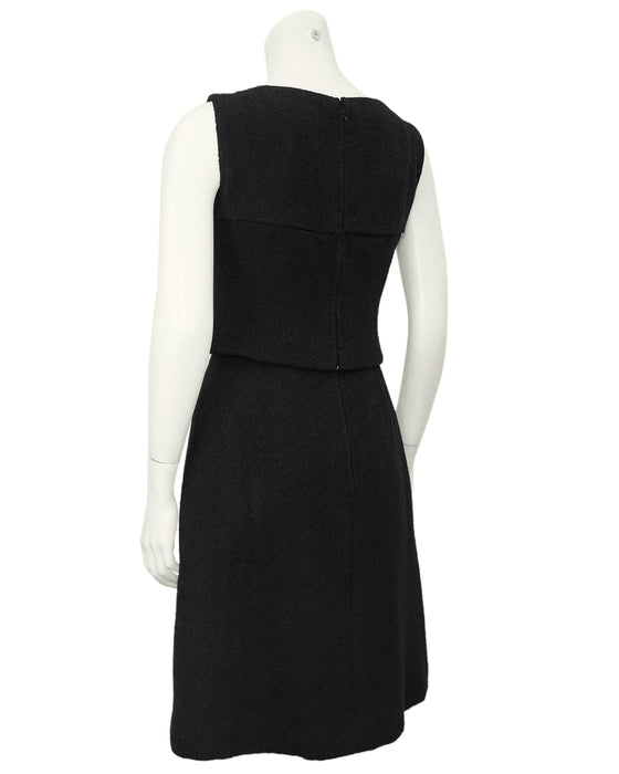 1961 Black Wool Haute Couture Dress with Bow