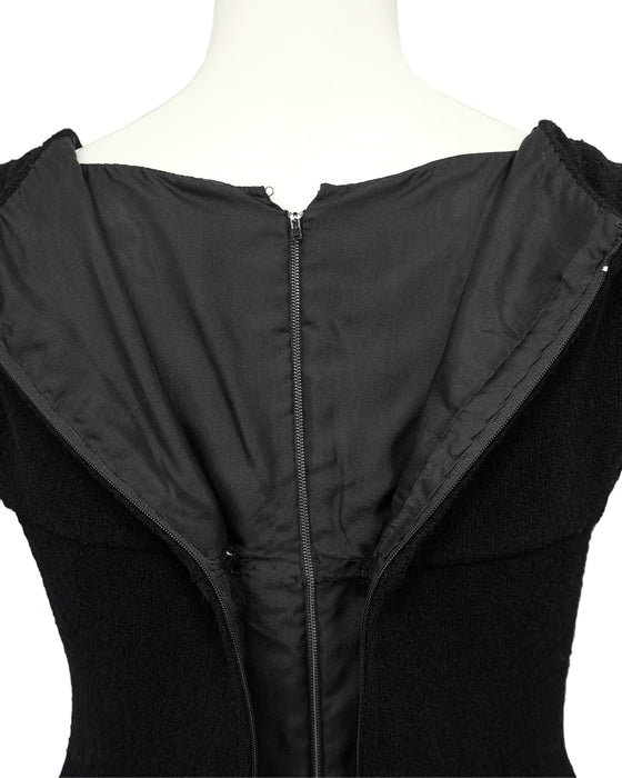 Black Wool Haute Couture Dress with Bow from 1961