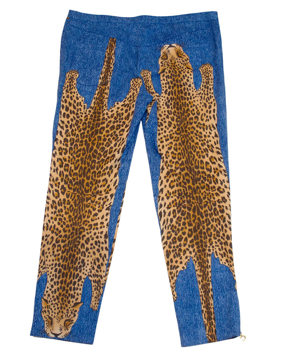 F/W 2000 Runway Stone Wash Jeans with Leopards