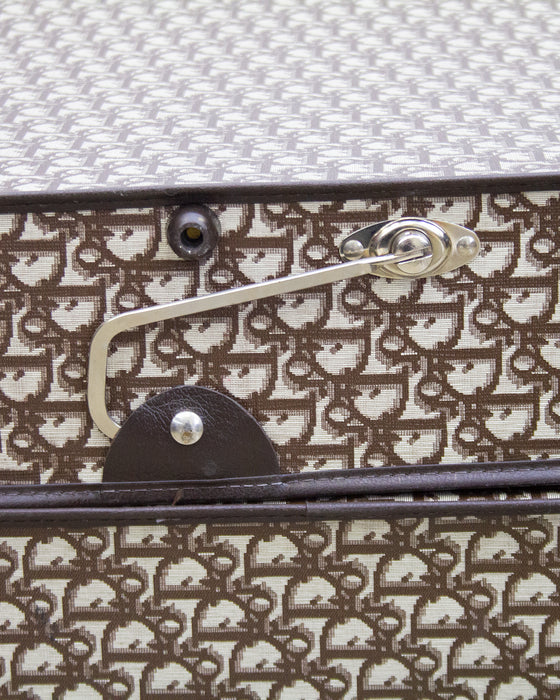 Brown Logo Hanging Garment Suitcase