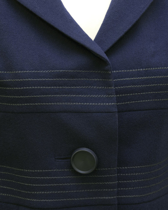 Navy Wool Cropped Jacket