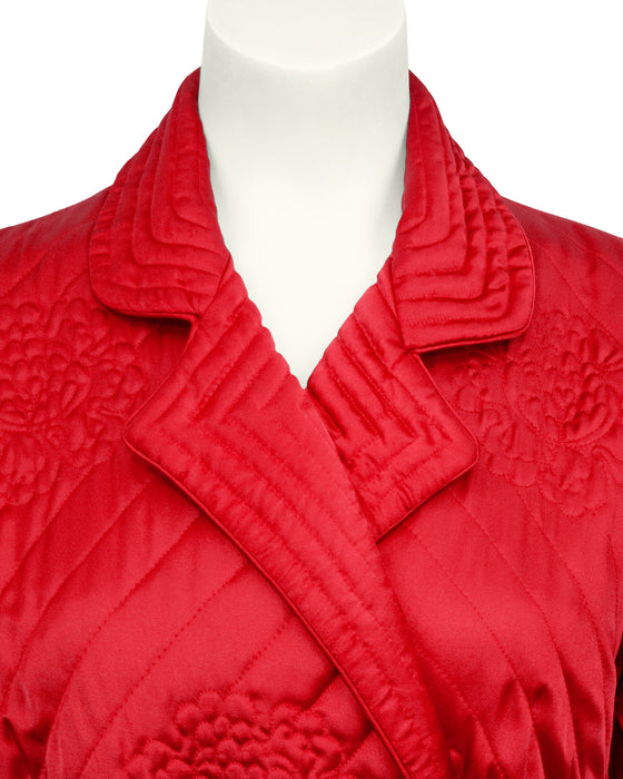 Red Quilted Lounge Robe