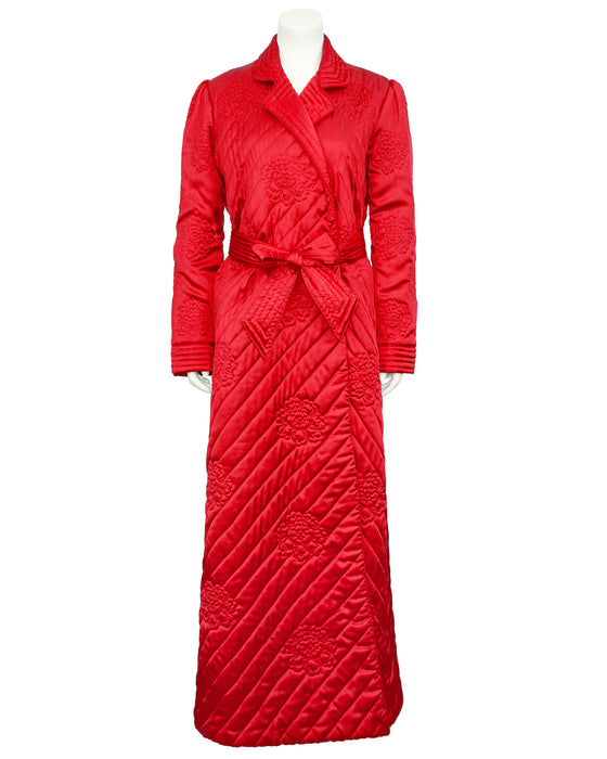 Red Quilted Lounge Robe