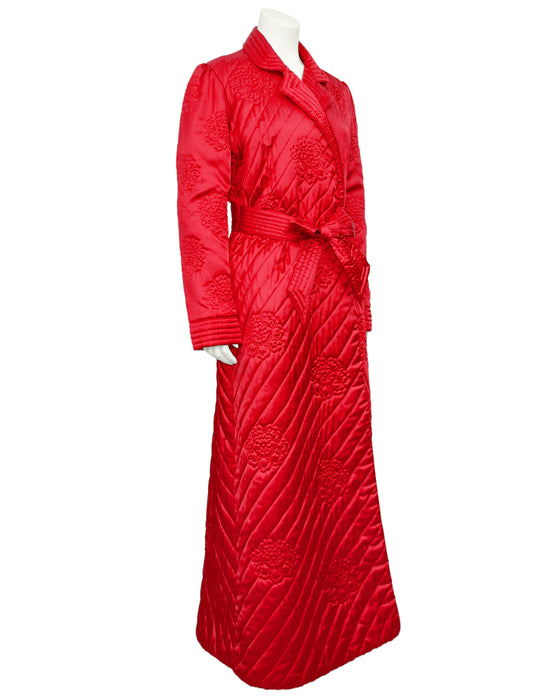 Red Quilted Lounge Robe
