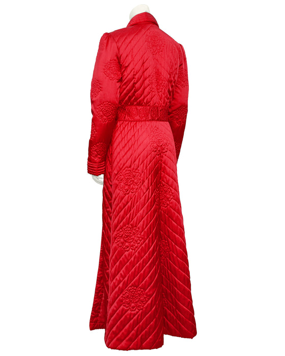 Red Quilted Lounge Robe