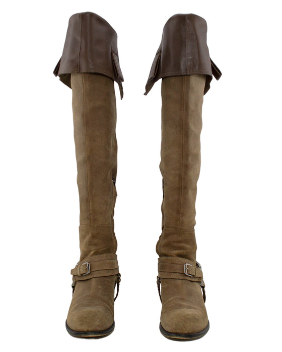 Taupe Suede Over-the-Knee Boots