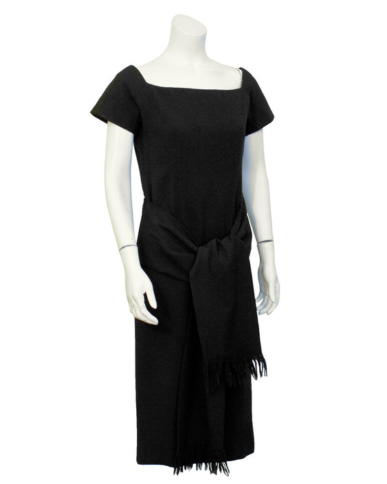 Black short sleeve dress with tie Vintage Couture Black short sleeve dress with tie Vintage Couture