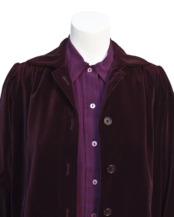 Purple Velvet Skirt Suit
