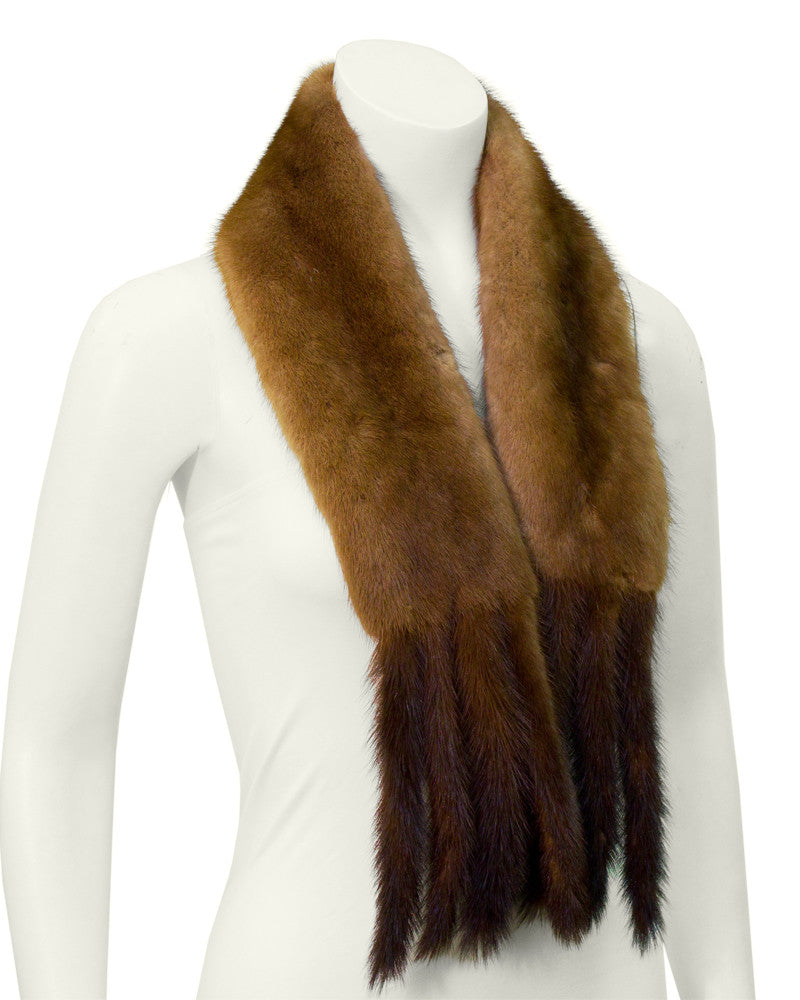 Brown Mink scarf – Vintage Couture - Main Image