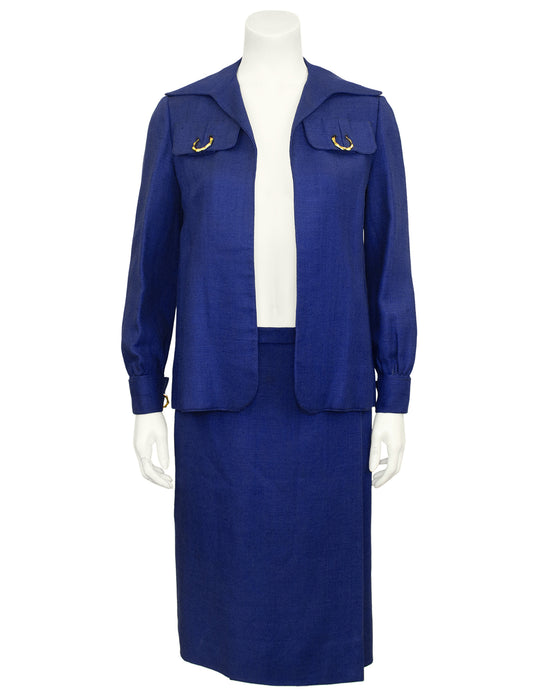 Navy Blue Linen Ensemble