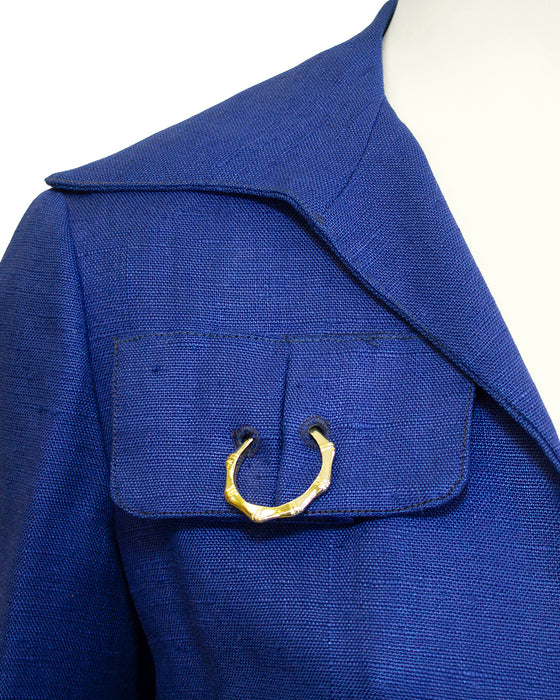 Navy Blue Linen Ensemble