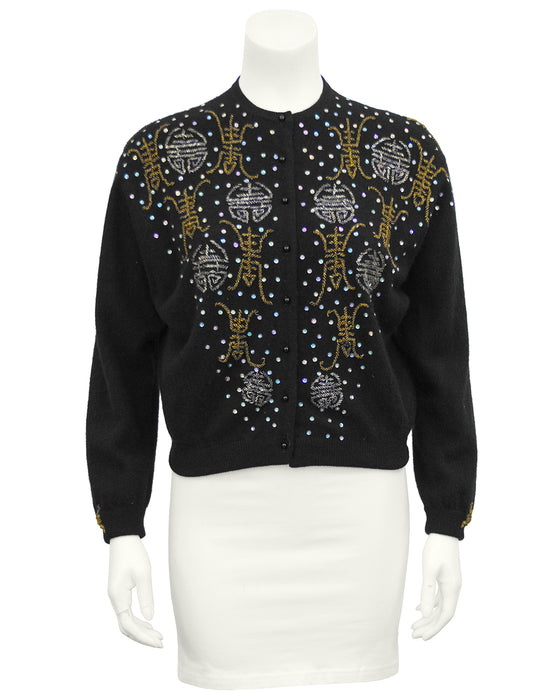Black Hong Kong Beaded Sweater