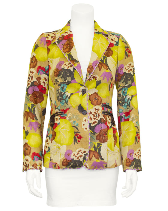 Floral Linen Blazer