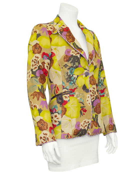 Floral Linen Blazer