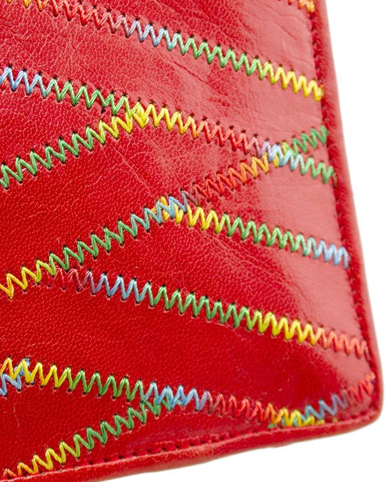 Red Top Stitched Crossbody Bag