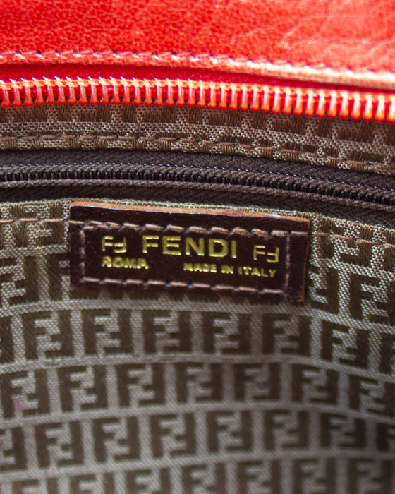 Red Top Stitched Crossbody Bag