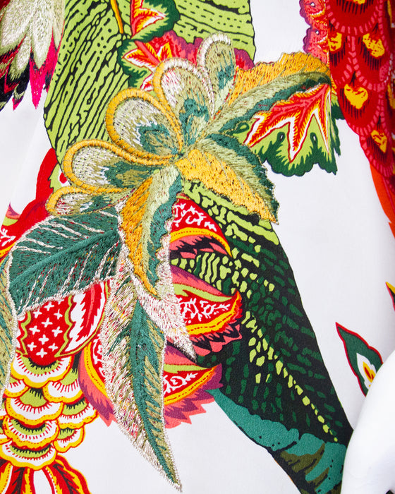 Tropical Print Silk Tunic
