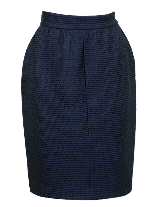 Navy Fuzzy Lurex Top and Skirt