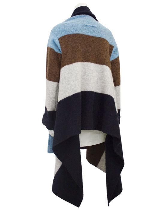 Striped Boiled Wool Cardigan