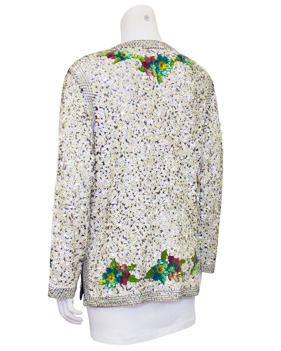 Cream & Green Sequin Cardigan