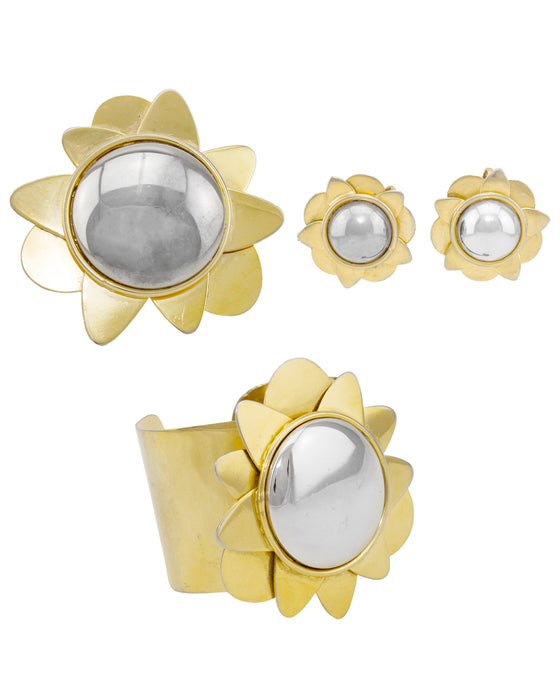 Earring, Brooch and Cuff Set