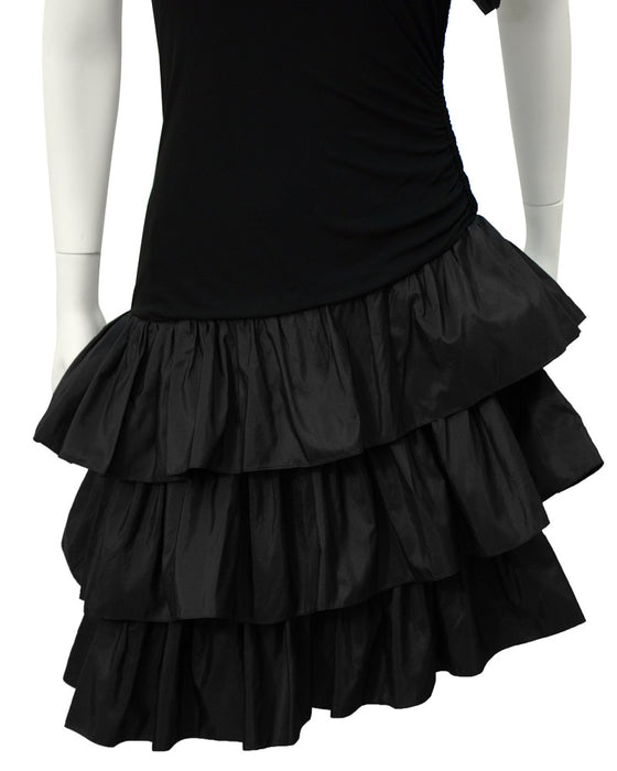 Black Ruffle One Shoulder Cocktail